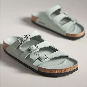 BIRKENSTOCK Florida Fresh Pure Sage Green Leather Us Women’s 11 Regular Fit NIB